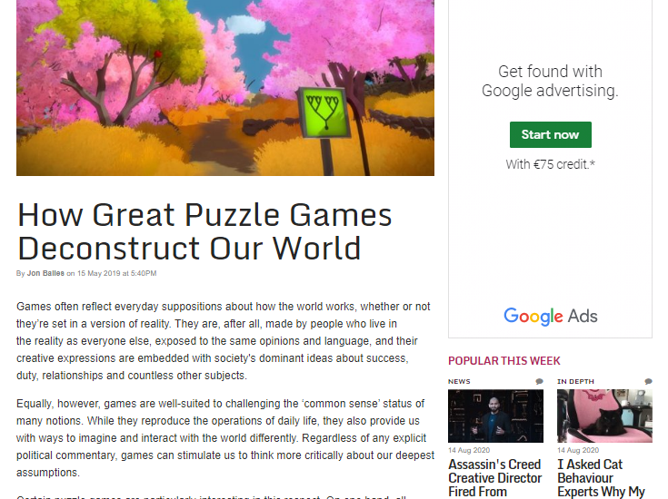 How Great Puzzle Games Deconstruct Our World