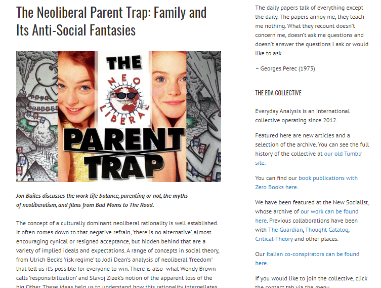 The Neoliberal Parent Trap: Family and Its Anti-Social Fantasies