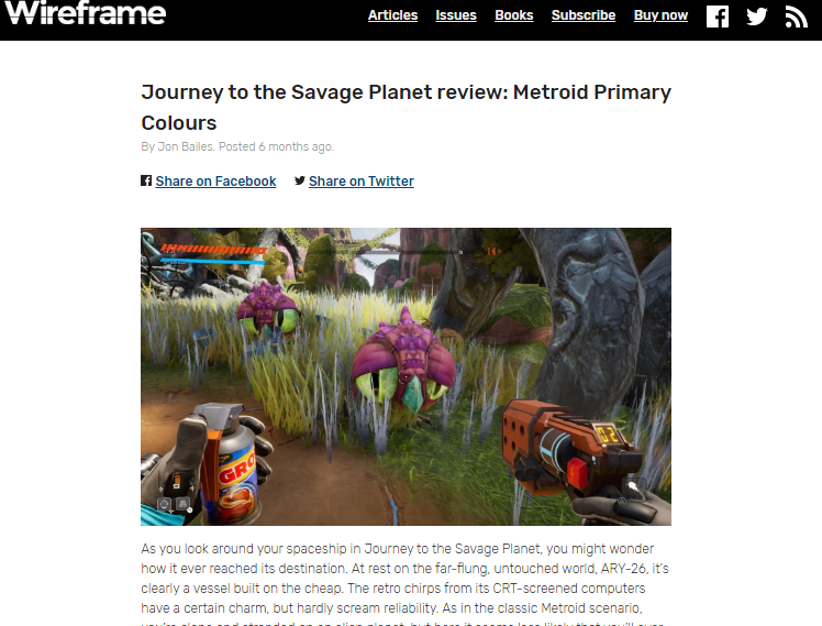 Journey to the Savage Planet review: Metroid Primary Colours