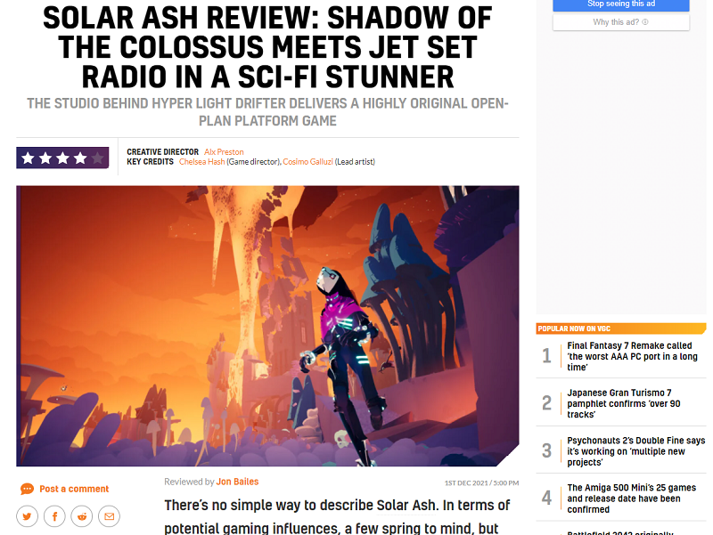 Solar Ash Review